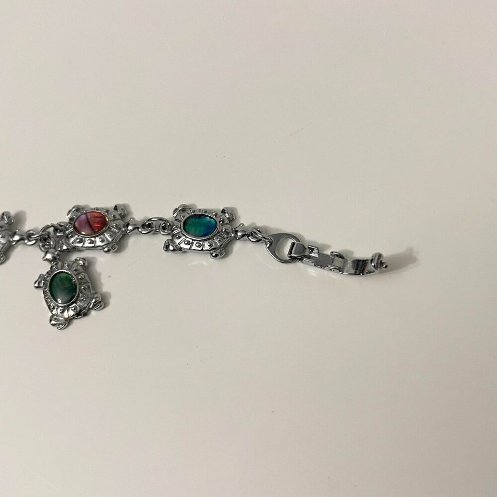 Multi Coloured Turtle Shell Bracelet 7 Inch Long - Picture 11 of 16